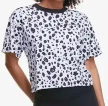 Champion leopard print cropped tee black and white size L