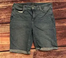 NYDJ Women's Briella Bermuda Denim Shorts Size 16 Plus Size