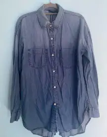 a.n.a Men's Casual Blue Button Down Shirt