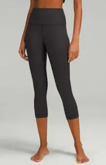 Lululemon Align High-Rise Crop 21" Polka Squat Emboss Leggings, Black | Size 4