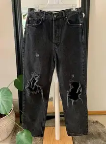 NEW FREE PEOPLE Black Distressed Jeans