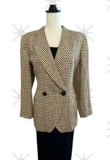 Giorgio Armani Le Collezioni Black And Gold Shimmer Blazer Jacket Size 14