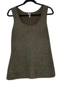 Studio Y Green Tank Top Textured with Bling