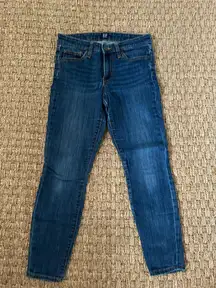 Gap Denim Legging Jeans Women's 26 Regular Mid Rise Dark Indigo Skim