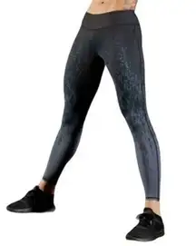 Hylete Motiv Black Grey Ombré Yoga Workout Leggings Pants Size Small EUC