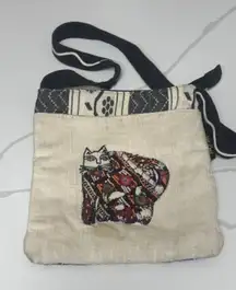 Laurel Burch Embroidered Sun 'N Sand Cat Bag Crossbody Bag