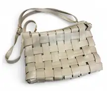 Anthropologie Lindy Woven Clutch Crossbody Woven Basket Weave Bag Purse Vegan