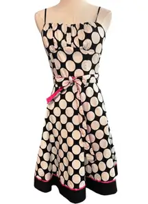 Ruby Rox Polka Dot Fit & Flare Dress Size 1 Baby Doll Tulle Belt Coquette Boho