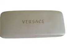 Versace white with gold logo hard shell sunglasses eyeglasses case