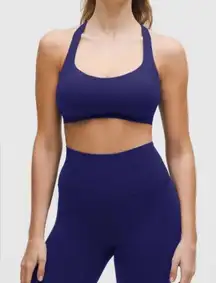 Lululemon FlexyFlex Strappy Yoga Bra L/XL A-C Cup deep sea blue