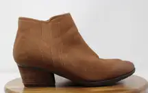 Blondo Valli Waterproof Ankle Boots Leather Block Heel Brown Booties Size‎ 10M