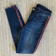 Vervet Ankle Skinny Jeans with Red Racing Stripe