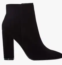 Womens Chunky Heel Black Fall Boots Ankle Booties Pointed Toe Short Boots