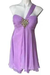 New, Evenings by Allure Lilac Mini Prom Dress, Sz 10