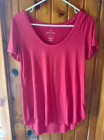 American‎ Eagle Soft & Sexy Red Short Sleeve T-Shirt Scoop Neck Casual
