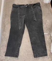 Seven7 Black Studded Belt Loop‎ Jeans Plus Size Casual Denim