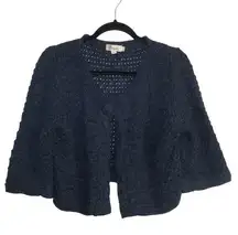 Aryeh Navy Blue Wool Blend Single Buttoned Cardigan Sweater Chunky Knit Medium