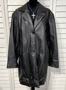 Vintage Bagatelle Genuine Leather Long Coat | L–XL | Y2K