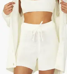 WeWoreWhat Ivory Knit Shorts Size Medium Cozycore Loungewear Knitwear