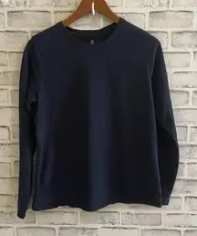 Women’s Land’s End navy blue 100% cotton long sleeve shirt Small