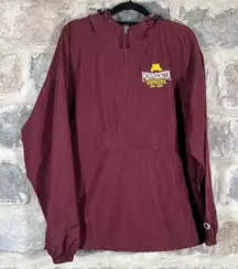 Champion Jacket Woman's Large Red Half Zip Minnesota Gophers Pull Over‎ Light