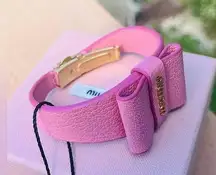 Miu Miu leather bow bracelet Barbie theme​​​​​​​​