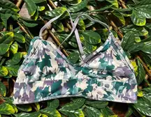 Joy Lab Purple White Green Cross Back Sports Bra Size Medium