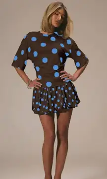 Polka dot two piece skirt set 