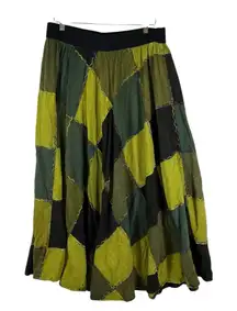 Wicked‎ Dragon Maxi Skirt Witchy Goddess Long black green gypsy skirt Boho large