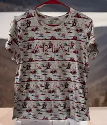 Ariat‎ Women's Sp Real Yuma Print Short Sleeve Tee Shirt  Cowgirl Horses Western