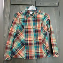 Christopher & Banks zip up flannel shirt size M