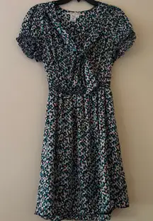 Max Studio Geometric Print Short Sleeve Midi Dress Size L