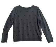 Levi's Crewneck Sweatshirt Large Gray Blue Stars Long Sleeve Lounge Comfy Simple