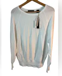 NWT Tahari Viscose Long Sleeve Sweater White Size Large Business, Casual