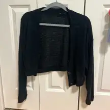Out From Under Black Cropped Cardigan Knit Sweater