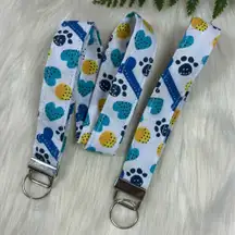 Heart Paw Print Lanyard key ring holder (set)
