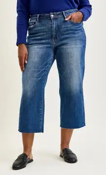 Judy Blue Dolly High Rise Back Pocket Cropped Wide Leg Jeans PLUS Size 20W