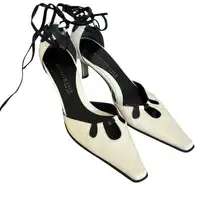 90'S Y2K KENNETH COLE NY LACE UP POINTED TOE PUMPS HEELS SIZE 6 MADE IN‎ ITALY.