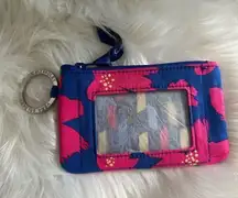 Vera Bradley Zip ID Case ART POPPIES Badge Holder Key Ring Wallet new