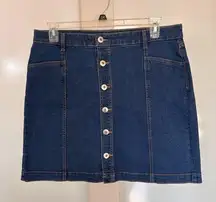 Style & Co‎ Straight Denim Skirt Women's Size 12 Blue Medium Wash Short Pockets