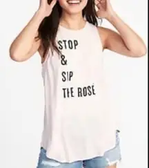 Old Navy Swing Tank Top Stop & Sip the Rose Light Pink