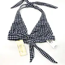 Shoshanna Checkered Triangle Bikini Top