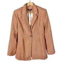 Missguided Orange Tailored Herringbone Boucle Blazer 4