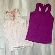 Athleta Workout Tank Tops racerback set of 2 womens Pink (medium)