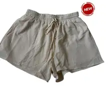 Grey Bandit Ivory/Cream Lined Drawstring Shorts Women Size Small NWT | 70-46