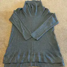 Splendid Women’s Grey Turtleneck Waffle Long Sleeve Top