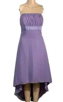 Alfred Angelo Womens Bridesmaid Dress Strapless High Low Formal Gown Purple