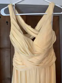 David's Bridal Yellow Bridesmaid Gown