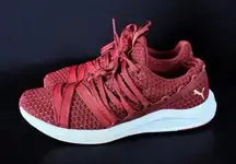 PUMA Women’s SoftFoam+ Red Knit Running Shoes – Size 7