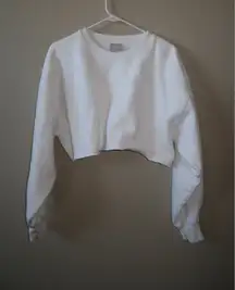 Aritzia White Sweatshirt Cropped Crewneck